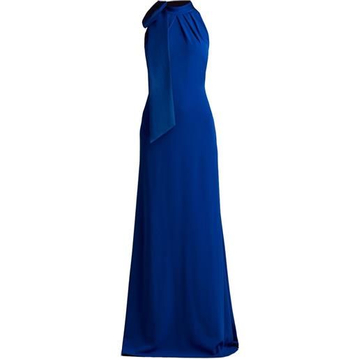Tadashi Shoji abito lungo con scollo all'americana - blu