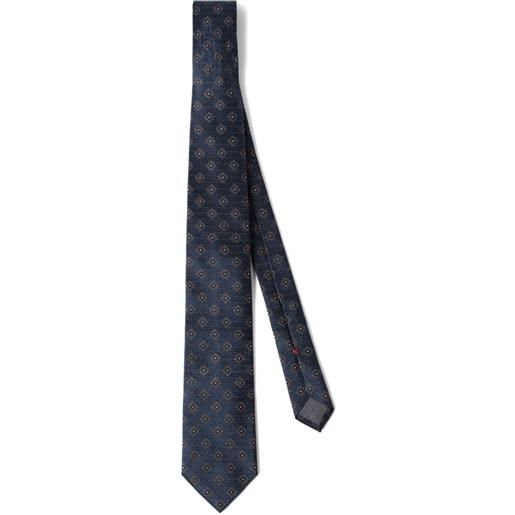 Brunello Cucinelli cravatta con effetto jacquard - blu