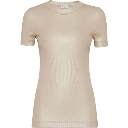 Brunello Cucinelli t-shirt a coste - toni neutri