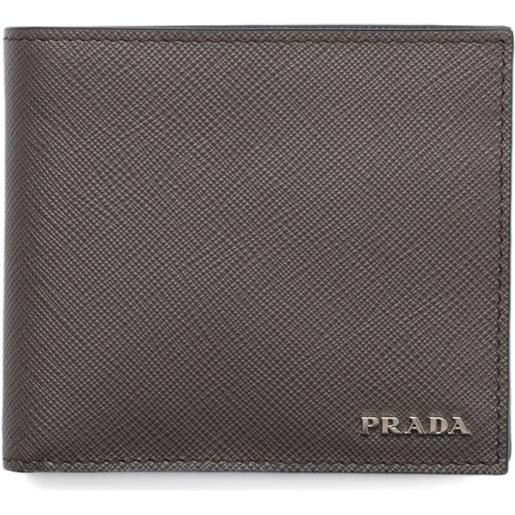 Prada portafoglio in pelle saffiano - grigio