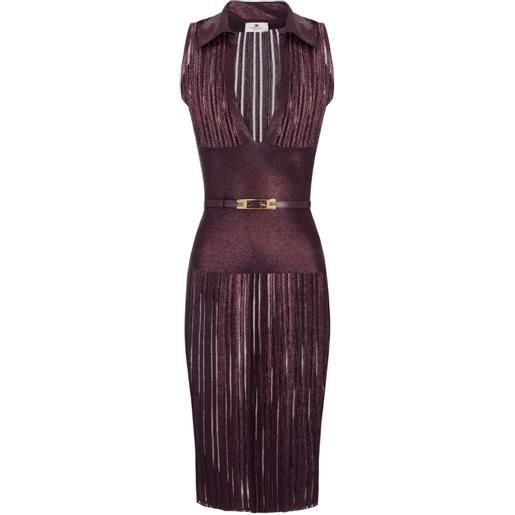 Elisabetta Franchi abito midi plissettato - rosso