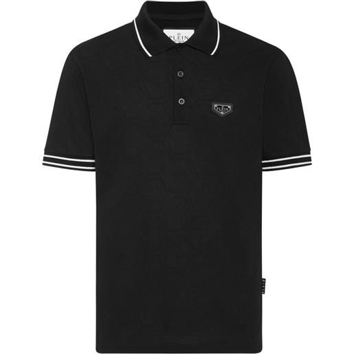 Philipp Plein polo con placca logo - nero