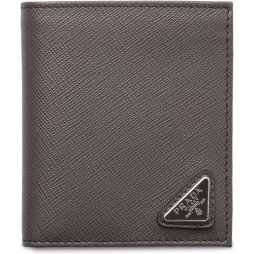 Prada portafoglio in pelle saffiano - grigio