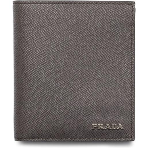 Prada portacarte con finitura in rilievo - grigio