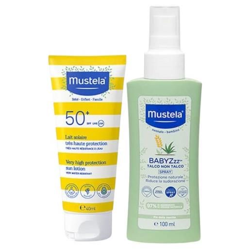 Mustela duo special latte solare spf50+ 40ml + babyzzz talco non talco spray 100ml