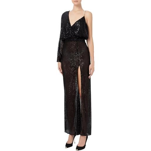 ELISABETTA FRANCHI abito red carpet asimmetrico - ab28827e2 - nero