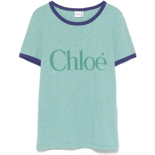 Chloé t-shirt con logo - verde