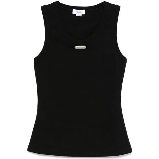 Alexander McQueen canotta con placca logo - nero