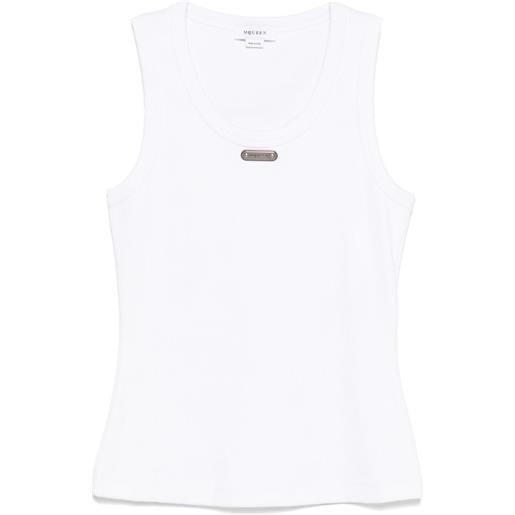 Alexander McQueen canotta con placca logo - bianco