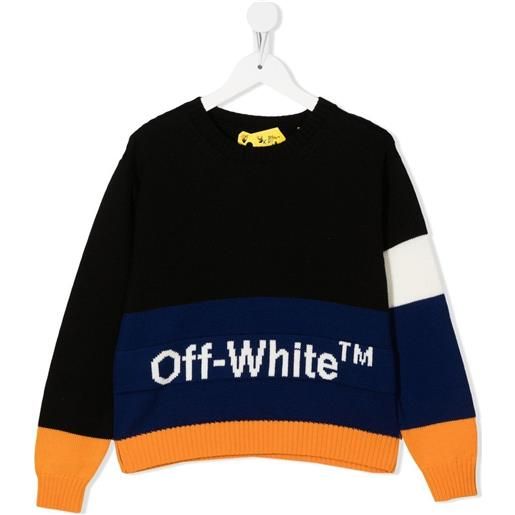 Off-White Kids maglione con ricamo - nero
