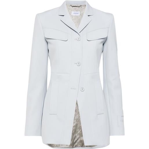 Off-White blazer sartoriale con ricamo logo - blu