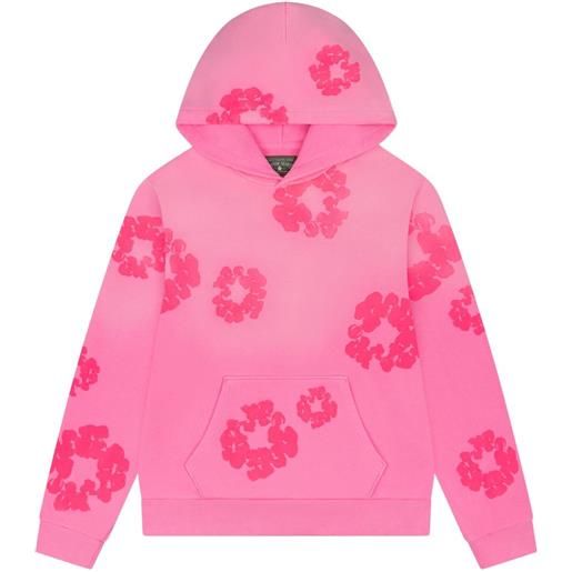 Denim Tears felpa mono wreath in cotone con cappuccio - rosa