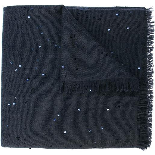 Brunello Cucinelli sciarpa con decorazione - blu