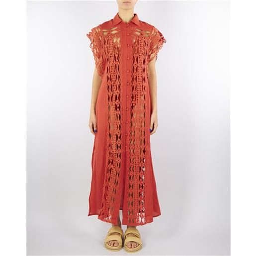 PIN UP abito chemisier rame in macramè