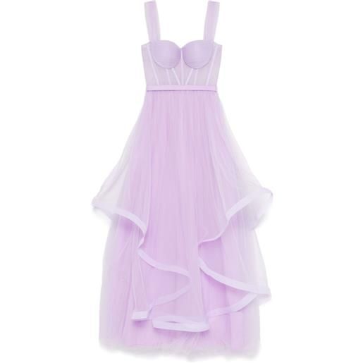 AAVVA abito da sera lungo in tulle - viola