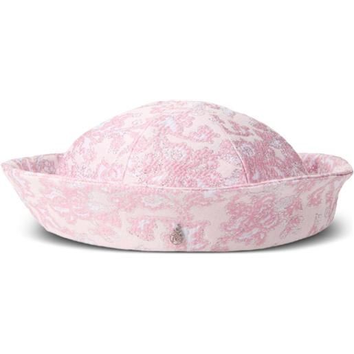 Maison Michel basco con ricamo a fiori - rosa