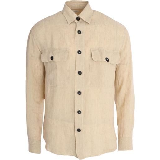 Alessandro Gherardi camicia in lino - toni neutri