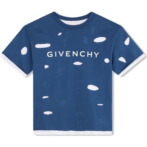 Givenchy Kids t-shirt con dettaglio cut-out - blu