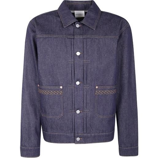 Drôle De Monsieur giacca denim con ricamo - blu