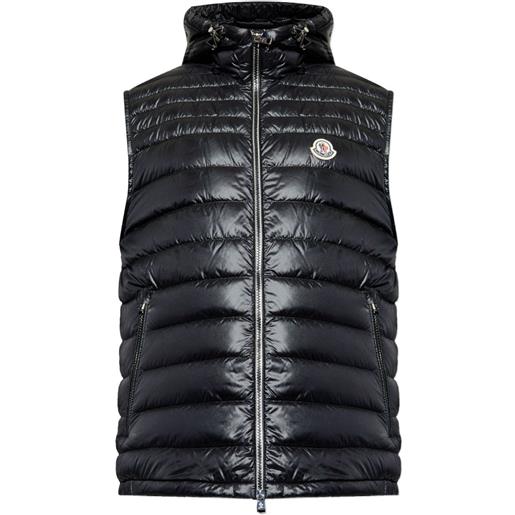 Moncler gilet orant con cappuccio - nero