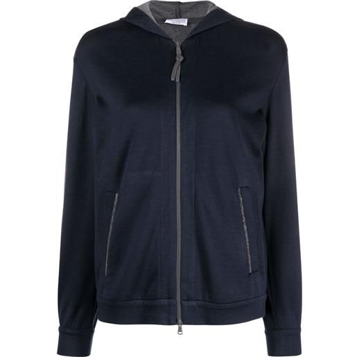 Brunello Cucinelli felpa con cappuccio monili - blu