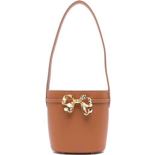 Self-Portrait Kids borsa a secchiello the bow - marrone