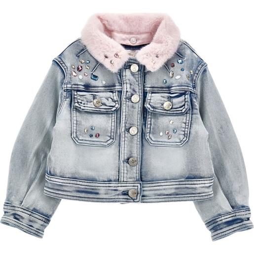 Monnalisa x disney giacca denim stitch - blu