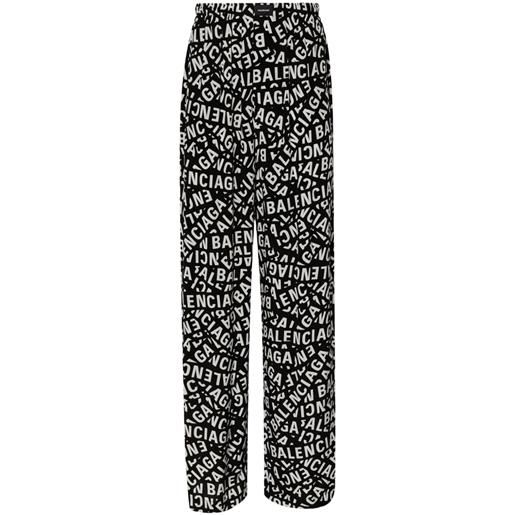 Balenciaga pantaloni pigiama con stampa - nero