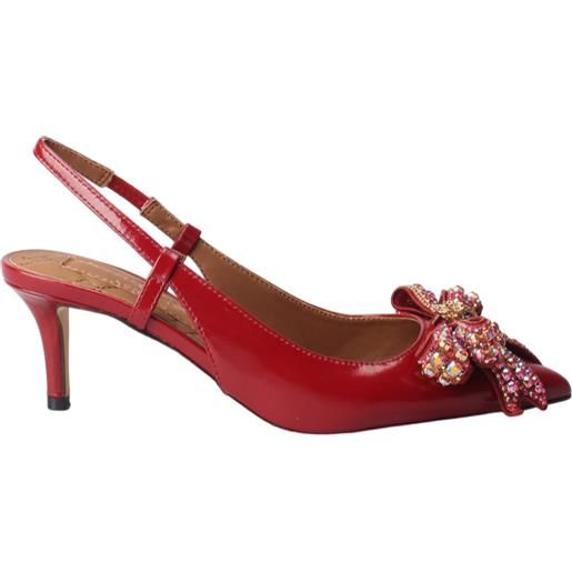 Kurt Geiger decollete slingback in vernice con fiocco bordeaux