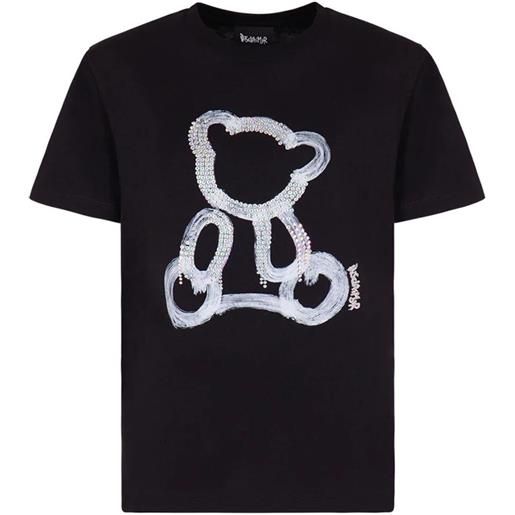 Disclaimer t-shirt manica corta con orsetto strass nero