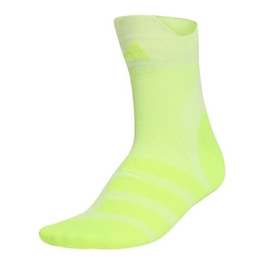 adidas unisex - adulto runxadizero sock 1pp, white/solar yellow/solar yellow, 34-36