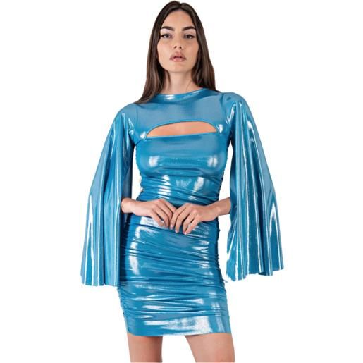 district MARGHERITA MAZZEI abito corto arricciato con maniche pipistrello