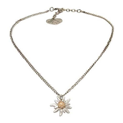 Charm Stella Alpina In Argento Sterling - Ciondolo 33mm Con Moschettone Per Bracciali