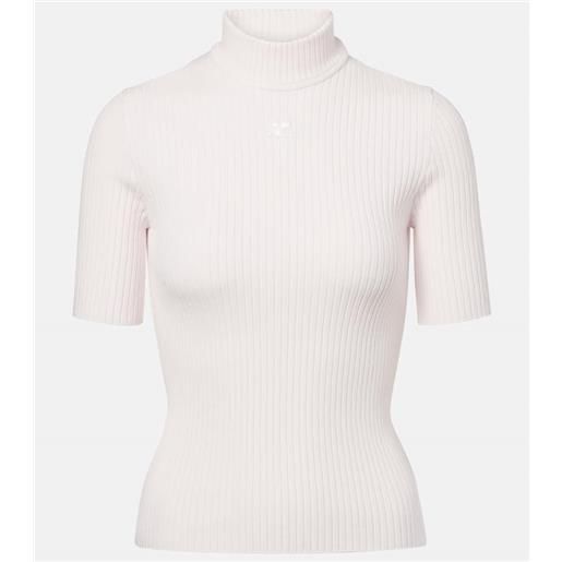Courreges courrã¨ges top reedition in maglia a coste