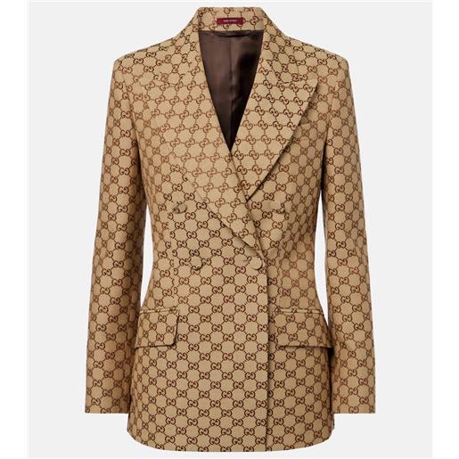 Gucci blazer in jacquard gg di misto cotone