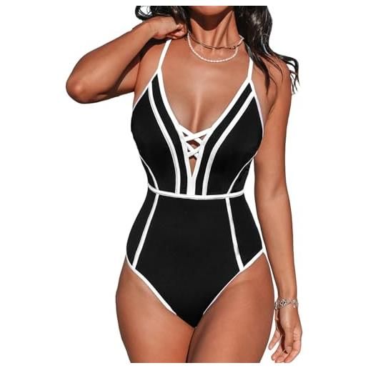 Bikini Vita Alta Donna Taglie Forti - Costume Intero Floreale Verde Con Volant E Reggiseno Incrociato - Foto 10