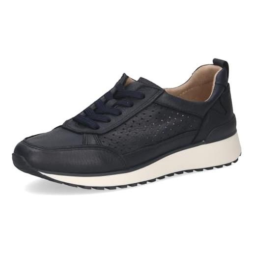CAPRICE sneaker da donna bassi in pelle con lacci, blu (ocean deer), 37 eu
