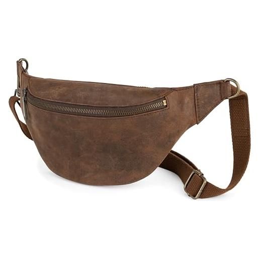 Berliner Bags vintage kai marsupio donna in pelle, tracolla unisex - marrone