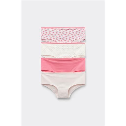 Tezenis 4 paia culotte bimba cotone stampato bambina rosa