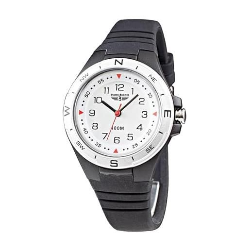 Pierre Bonnet orologio sportivo ragazzo ragazza r. 5227 - 34mm, cinturino in gomma, water resistant 10 atm, movimento al quarzo miyota 2035 (nero)