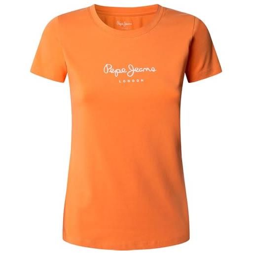Pepe Jeans t-shirt da donna new virginia ss n, arancione (arancione lavato), l, arancione (arancione lavato), l