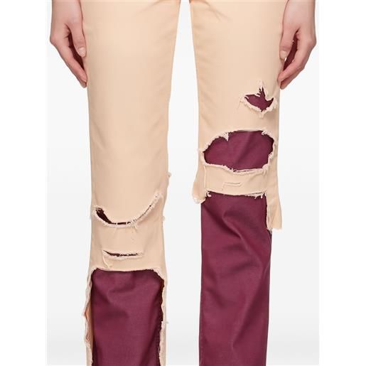Raf Simons jeans con design a strati - toni neutri