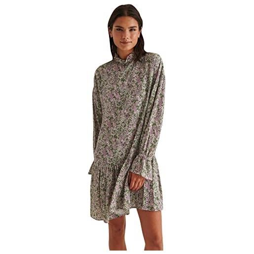 NA-KD mini abito con volant vestito casual, fiore rosa, 38 donna