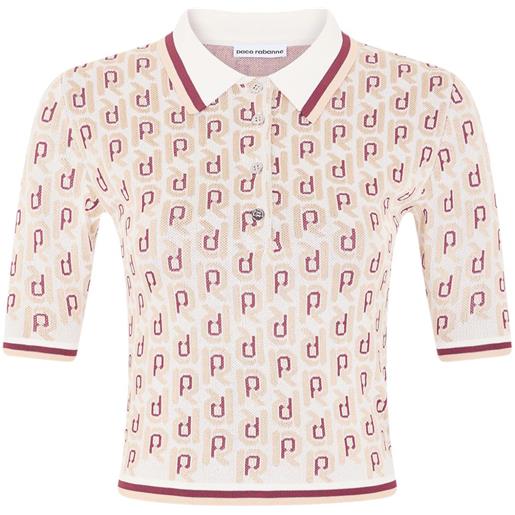 Rabanne top a maniche corte - toni neutri