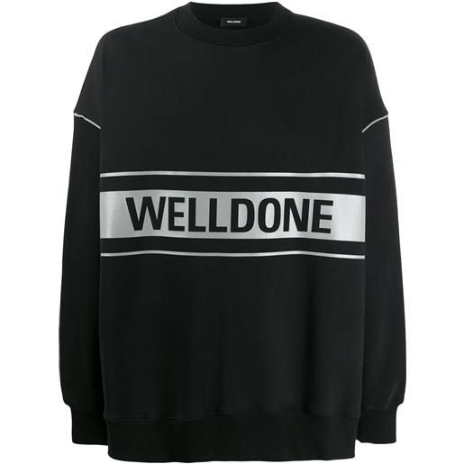 We11done felpa con stampa - nero
