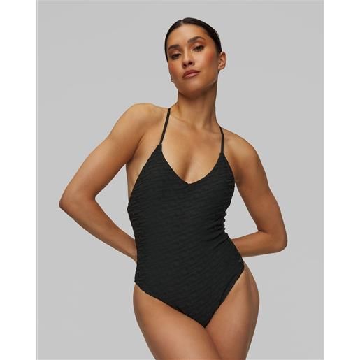 Nike Swim costume da bagno intero nero da donna Nike Swim sport style nike swoosh link y-back one piece