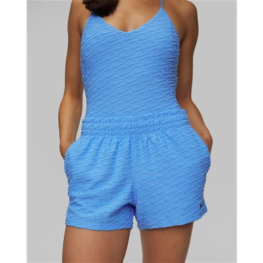 Nike Swim shorts da bagno blu da donna Nike Swim cover-ups nike swoosh link terry short