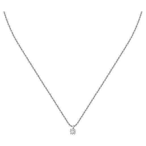 Morellato collana donna in argento 925‰, zirconi, collezione tesori, punto luce - saiw156