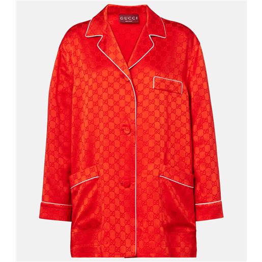 Gucci camicia in raso gg