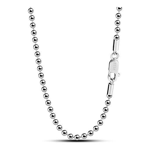 NKlaus Collana Uomo Donna Maglia Forcella In Argento 925 Lunghezza 80cm